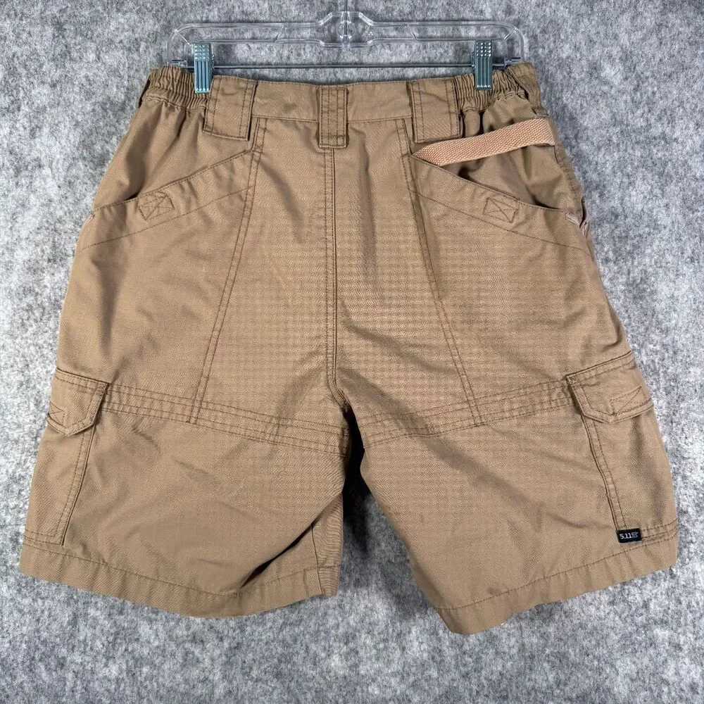 5.11 Tactical Shorts Mens Size 32 Brown Cargo Pockets Rip Stop 9 Inch Inseam